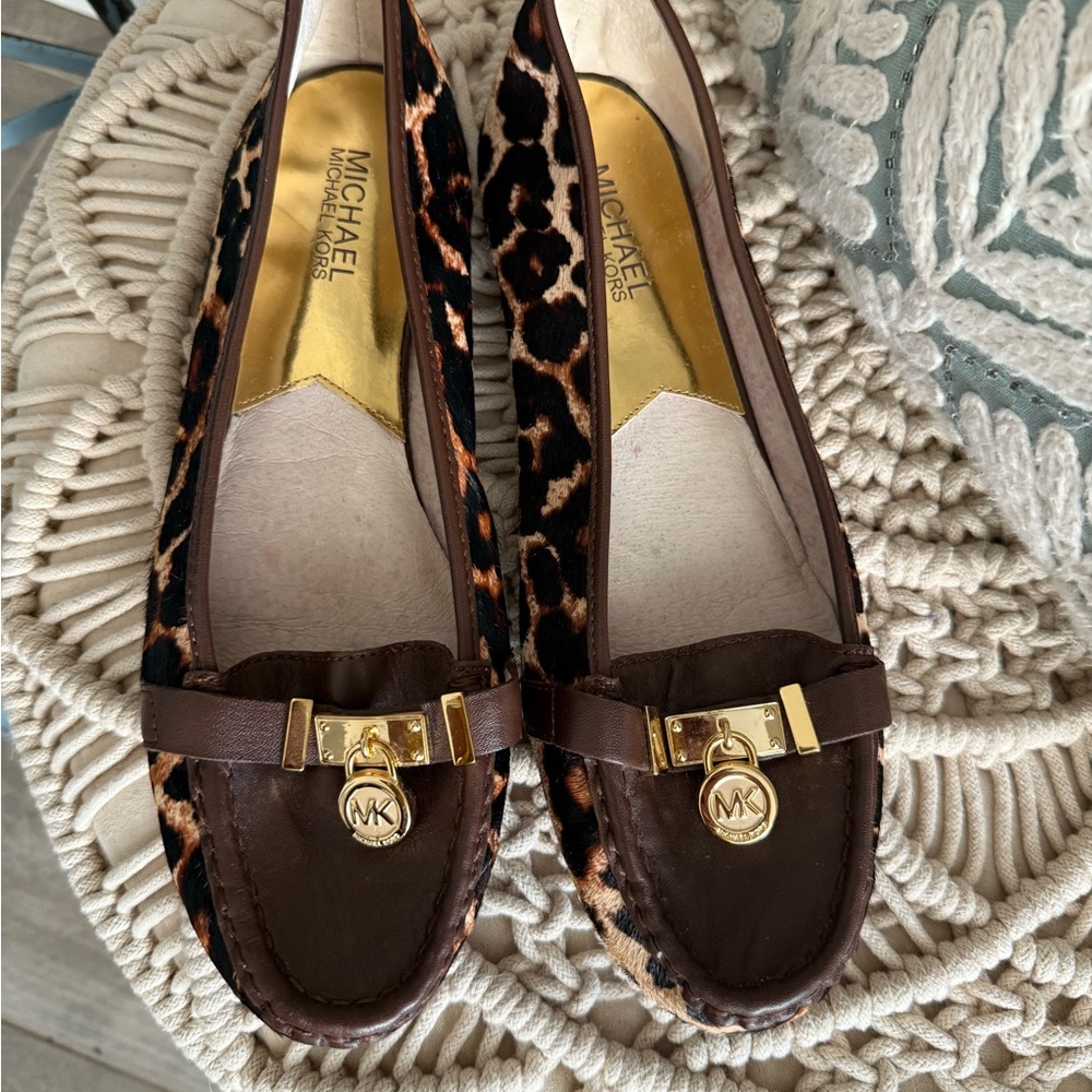 Michael Kors Leopard and Brown Loafers $34